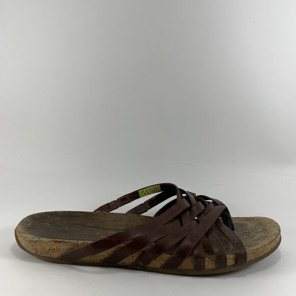 Ahnu Maia Leather Thong Strappy Sandals Womens Size 10 Brown Strappy Beach - Picture 1 of 10